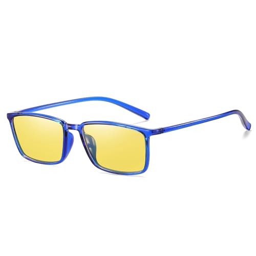 DUCO Round Women Polarized Night Vision Driving Anti Glare Yellow Glasses Polarized Reduce Glare and Enhance Vision 5206