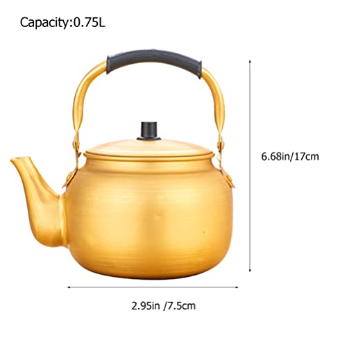 Théière en aluminium dorée Healeved bouilloire légère de 0.75L - 7