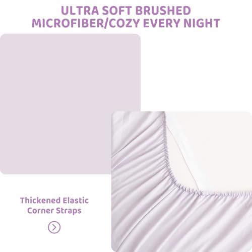 Image of Viviland 4 Pieces Girls Full Sheets Set Kids, Misty Purple Bed Sheets