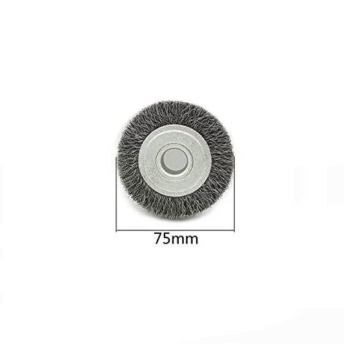 Stahldraht-Radbürste, 75 x 13 mm Raddrahtbürste, drehbare runde Drahtbürste zum Reinigen von Rost, Abisolieren und Schleifen