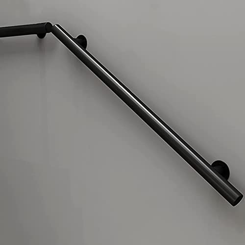 HanDpi Corrimano per Scale Nero con Supporti, Corrimano per Scale in Metallo - Raig per Loft per Corridoi Domestici Fissato al Muro, Corrimano Antiscivolo per Scale Interne, 50-600 cm (Size : 50cm