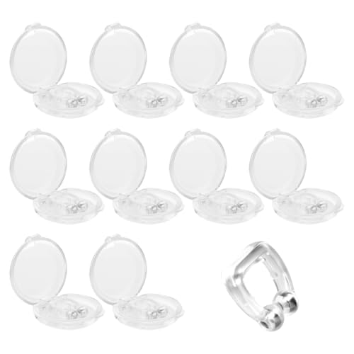 Dispositivo antirussamento da 10 pezzi,dilatatore nasale magnetico,soluzione professionale antirussamento,aiuta a respirare meglio,allevia il russare e la congestione nasale (trasparente, con scatola)