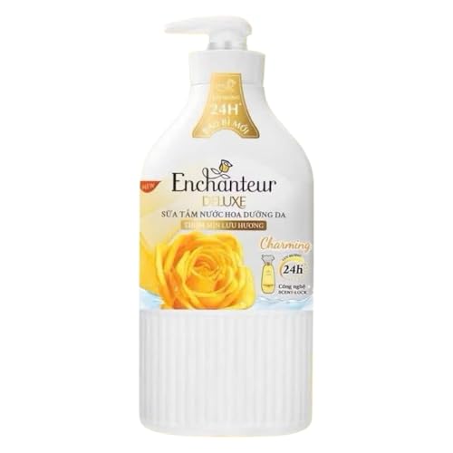 Enchanteur Deluxe Charming Body Wash with Rose Fragrance, 24H Scent-Lock Technology, Silk Protein-650gram