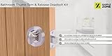 HANDLEZONE® Bathroom Toilet Door Thumb Turn and Release Deadbolt Kit - Dual Finish Polished/Satin Nickel - 76mm Bolt with 57mm Backset - Image 4