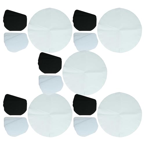 vhbw 30x filtro papel, 15x filtro carbón activo, 15x filtro antigrasa compatible con DeLonghi F627, F626 White freidora - Set de filtro de 60 uds.