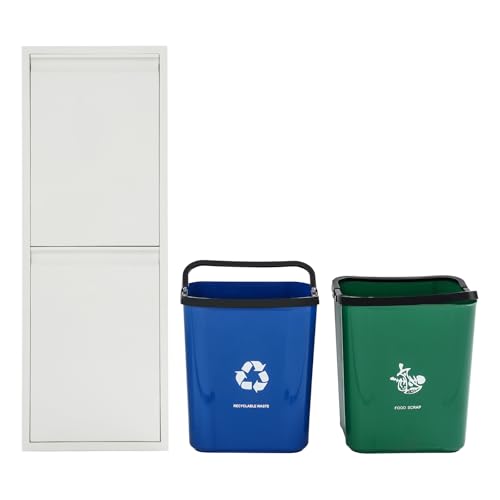 Gabinete Basurero Rectangular con 2 Canecas, 15 Galones