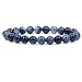 Natural Moss Agate Gemstone 8mm Ball Beads Stretch Bracelet 7" Unisex
