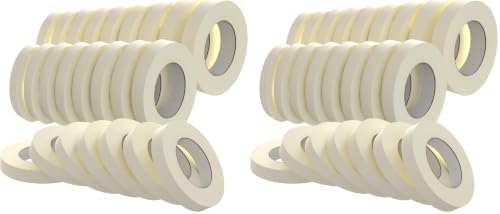 Image of SWRT Masking Tape 1 inch x 55 Yards x 24 Rolls (1320 Total Yards), Masking Tape Bulk for General Purpose, Beige White Tape for Painting, Labeling, Packaging, Crafting & DIY Projects (Pack of 2)