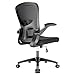 Durrafy Chaise Bureau, Bureau Ergonomique, Fauteuil de Bureaus avec Accoudoirs Rabattables, Chaise de Travail Réglable en Hauteur, Silencieusesfauteuil de bureaues