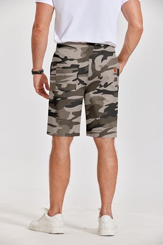 Image of COOFANDY Mens Casual Shorts Cotton Elastic Waist Drawstring Shorts Lightweight Summer Beach Shorts