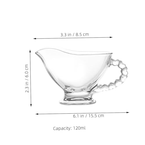 VICASKY Glass Gravy Boat con Manico Ciotola per Salsa Trasparente in Vetro Resistente Salsiera Leggera Ristorante e Catering Design per Servizio Pulito - immagine 3