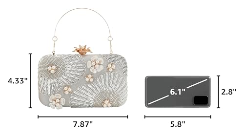 Image of Womens Vintage Floral Embroidery Clutch Evening Handbag Shoulder Bags Purse for Wedding Party Prom