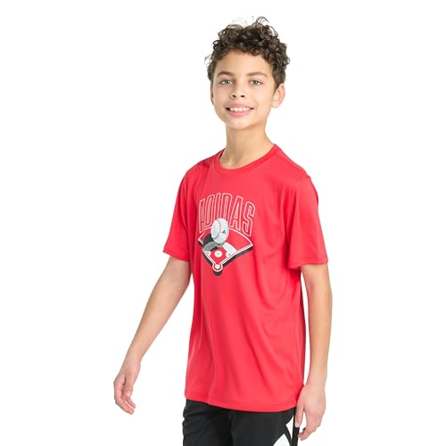 adidas Boys' Short Sleeve Polyester Athlete Tee3