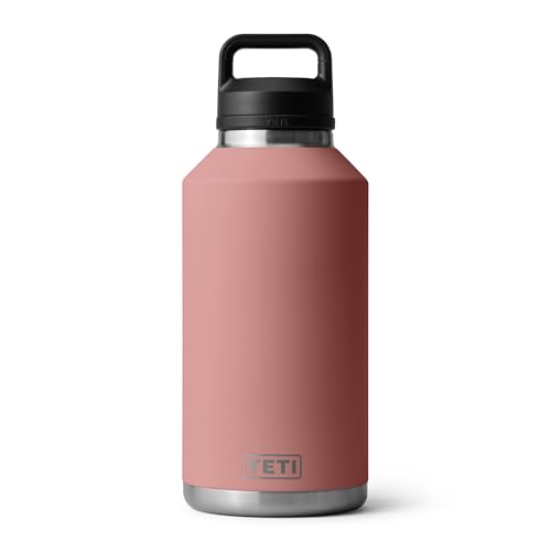 Image of YETI Rambler 64 oz Bottle, Vacuum Insulated, Leakproof, Stainless Steel with Chug Cap, Sandstone Pink