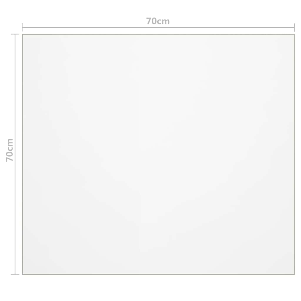 Tischfolie Transparent PVC 70x70 cm 1,6 mm quadratisch wasserdicht Kratzfest tischschutz abwaschbare tischdecke schreibtischunterlage für draußen und innen