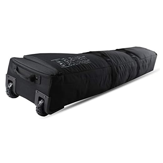 Element Equipment Wheeled Padded Ski Bag Ultimate Double - Premium High End Double Roller Travel Bag 180 Black Ripstop