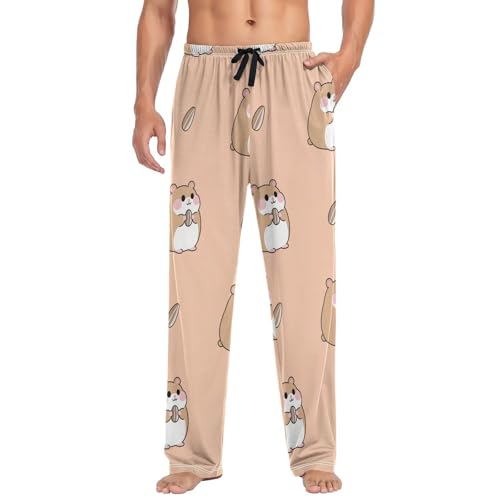 Men's Sleepwear Cute Hamster Nuts Orange Pajama Pants for Men 23039613