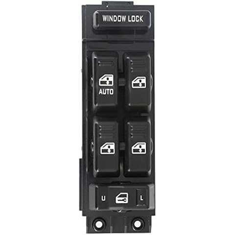 Power Window Switch Master Control Driver Side Compatible for 2000 2001 2002 Chevy Silverado Tahoe Suburban & GMC Yukon XL Sierra 1500HD 2500HD 3500, 02 Cadillac Escalade OE Replace 15062650 Cover