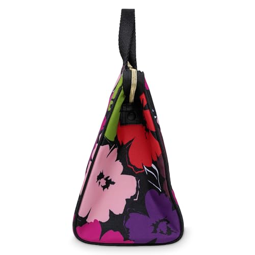Image of kate spade new york Portable Soft Cooler Lunch Bag, Thermal Tote with Insulated Interior Lining and Storage Pocket, Lunch Tote for Women, Painterly Blooms