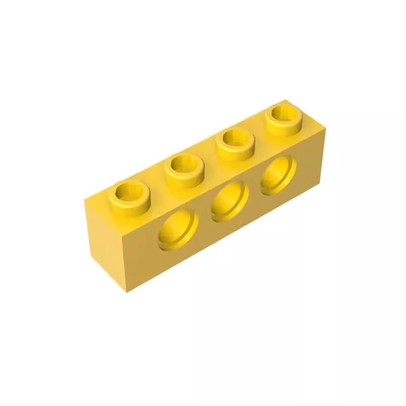 Gobricks 3701 Technology Brick Technic Brick 1x4 [3 Holes] 50 Pieces GDS-625 Compatible with Lego Building Blocks Color:Yellow — image 1