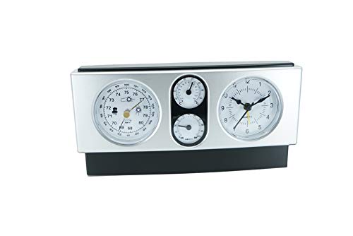 Modern Design 4 in 1 Quartz Desk Shelf Office Clock with Thermometer Barometer