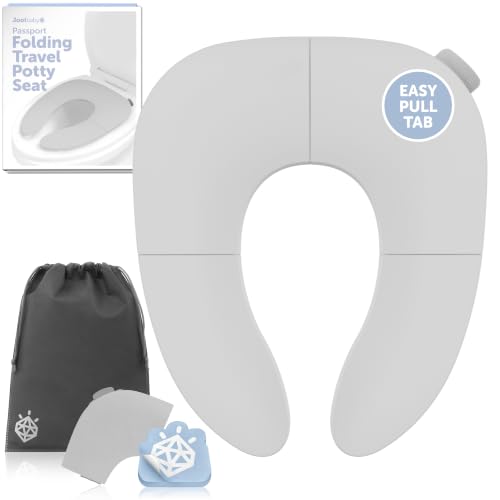 Jool Baby Folding Travel Potty Training Seat – Easy-Remove Pull Tab (Gray)
