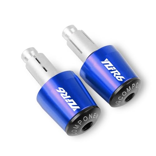 Puños de manillar para Yamaha YZF-R6 y tapones de aluminio antivibración de color plata 2