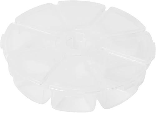 Miniatura 8 de Bandejas para tuercas, 4 unidades, 8 rejillas, caja de plástico transparente de forma redonda, organizador de almacenamiento de joyas, contenedor