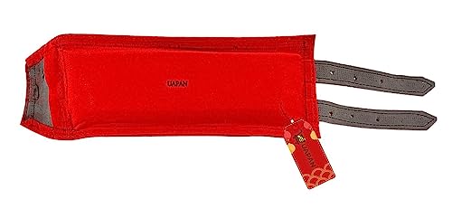 Image of UAPAN 3 line Ankle Bells Velvet Pad for Classical Bharatanatyam Kathak Dance with Adjustable Strap (Red Velvet Belt)
