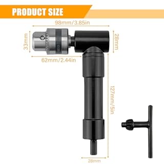 Punta di foratura angolare: punta angolare a 90°, intervallo di serraggio 0,8-10 mm, mandrino di fissaggio, adattatore di fissaggio per trapano angolare per avvitatore a batteria