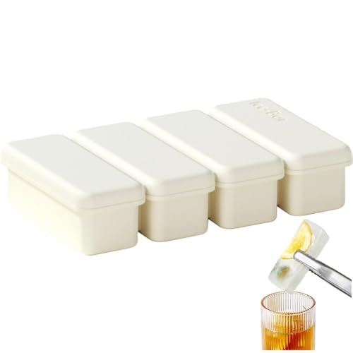 Molde de silicona para cubos de hielo con tapa, 4 compartimentos miniatura 1