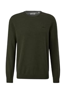 s.Oliver Herren Baumwollpullover – mit Logo-Stickerei & Rundhalsausschnitt