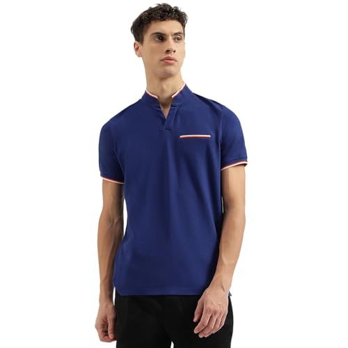 Image of United Colors of Benetton Men Cotton Blend Solid Regular Fit Polo Shirt