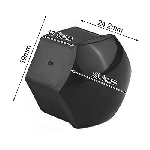 Image of 20pcs 19mm Car Wheel Nut,Nylon PA66 Car Wheel Nut Auto Hub Screw Cover Bolt Rims Exterior (Black)