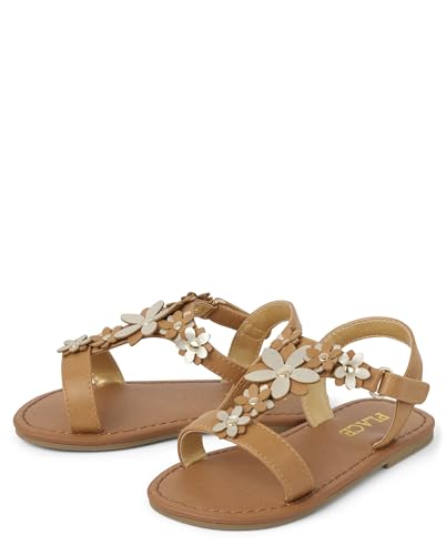 The Children's Place Baby Girls and Toddler T-Strap Sandals with Adjustable Ankle Strap2