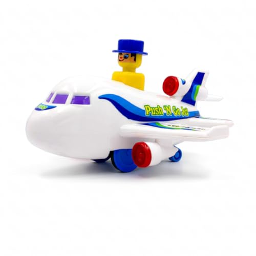 Image of ToyBharat Push N Go Jet - Realistic Multicolour Travel Toy for Kids 1-6 Years, Safe, Durable & Fun