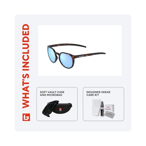 Bolle Merit Round Sunglasses for Men for Women +BUNDLE with ACCESSORY EYEWEAR KIT4