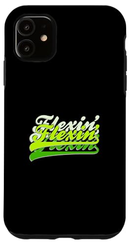 Green Color Flexin'-X3 �O���[���O���t�B�b�N �X�}�z�P�[�X iPhone 11 �p