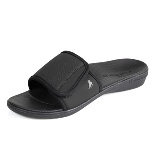 Image of PowerStep Archwear, Arch Supporting Slide On Sandal, Plantar Fasciitis Relief, Women's Orthotic Slip On Sandal, Casual Dress Slide Sandal, Non Slip, Adjustable Strap