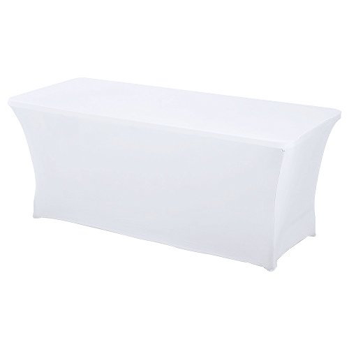 HAORUI Rectangular Spandex Table Cover (6 ft. White)