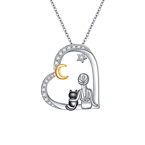 Collier chat noir en argent sterling S925 Flyow au fini précieux et durable