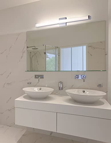 Image of Maxim Lighting Spec Vanity 48 inch 1-Light Bath Vanity Light | Polished Chrome Aluminum Finish | Pmma Acrylic Shade | Contemporary Indoor Light Fixture | Ideal for Bathrooms & Powder Rooms | 52008PC