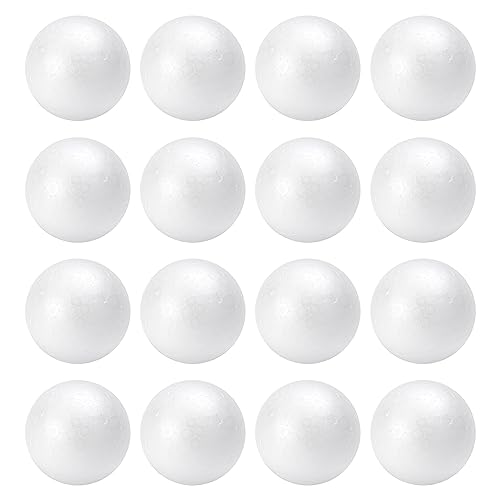 TFARC FOAM 2 Inch Craft Foam Balls 16-Pack Polystyrene Balls for DIY Crafts School Supplies Decorations(White)