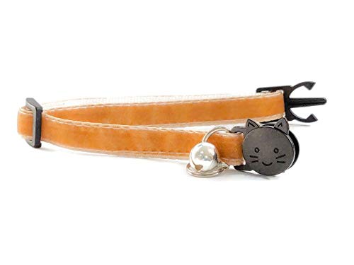 Velvet Cat Collars with Bell, Coffee Velvet, Cat Collar (14cm - 24cm) - Image 2