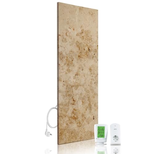 Marwona Marmor Infrarotheizung mit Digitalthermostat I 800 Watt I...