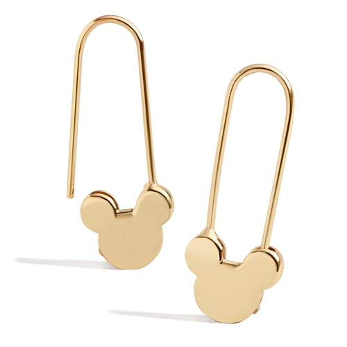 Disney's Mickey Mouse 18K Gold-Plated Sterling Silver Safety Pin Earrings - Gold2