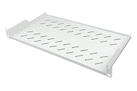 DIGITUS Fachboden zum Festeinbau – 19-Zoll – 1HE – Befestigung Vorne – Traglast 15 kg – 250 mm Tiefe – Für Netzwerk- und Serverschränke ab 450 mm Schranktiefe – Grau – Ansicht 1