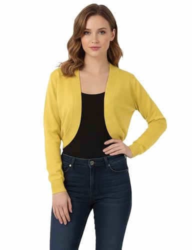 Image of Allsense Women's 3 /4 Sleeve Bolero Shrug for Dresses | Open Front Cropped Cardigan, Lightweight Knit Dress Cover Up