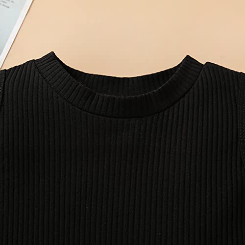 Toddler Baby Girl Denim Outfit Sleeveless Solid Ribbed Crop Tank Top Ripped Jeans 2 Piece Girl's Fashion Clohtes4