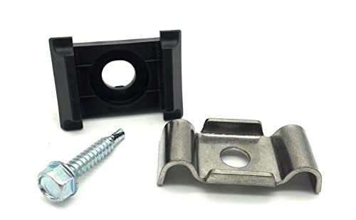 zaungräfe 20 x KU Schwarz + Klemmlasche + Bohrschraube für...
